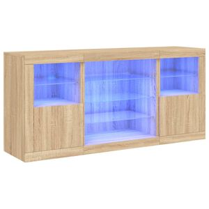 vidaXL puhvetkapp LED-tuledega, Sonoma tamm, 142,5 x 37 x 67 cm