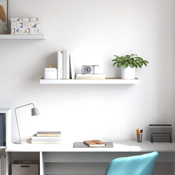 vidaXL seinariiul, tamm ja valge, 80 x 23,5 x 3,8 cm MDF