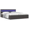 vidaXL hoiukastiga voodiraam LED, tumehall, kangas, 180 x 200 cm