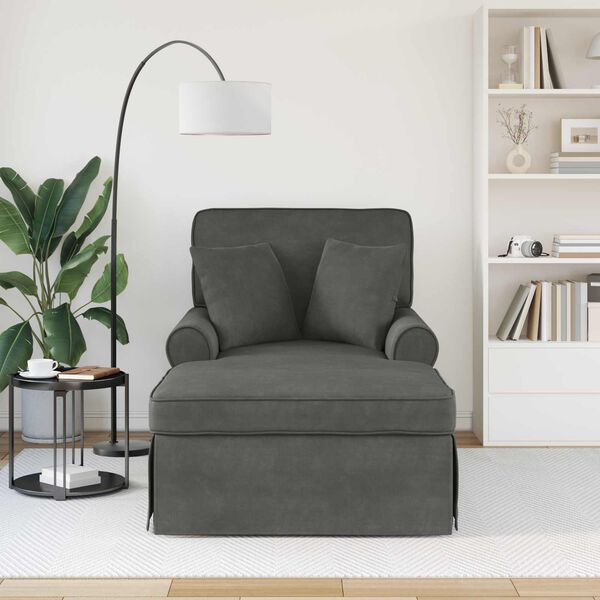 vidaXL Chaise lounge p&ouml;&ouml;ratud &auml;&auml;rega padjaga Tumehall 91 x 157 x 91 cm