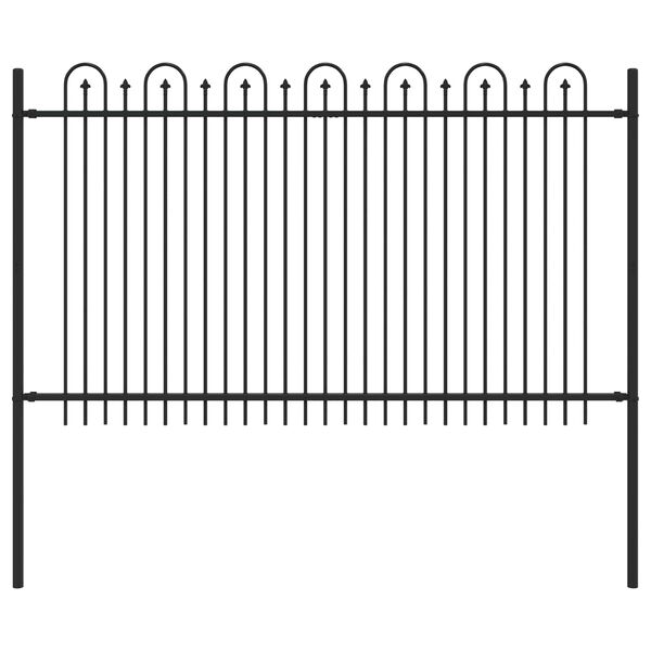 vidaXL Koonustega Kaarekujuline Aed Must 200 x 130 cm