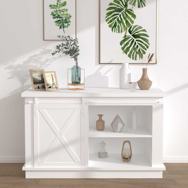 vidaXL minisuuruses liugukse komplekt, s&uuml;sinikteras, valge 122 cm