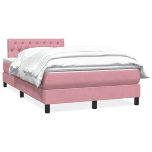 vidaXL Box Vedruvoodi madratsiga Roosa 120x220 cm samet