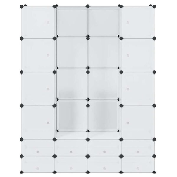 vidaXL modulaarne kapp 18 sektsiooni, valge 37 x 146 x 180,5 cm