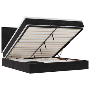 vidaXL Ottomani voodiraam madratsitega, must, 180x200 cm, samet
