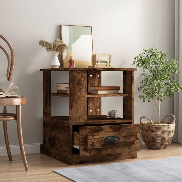 vidaXL lisalaud, suitsutatud tamm, 50x50x60 cm, tehispuit