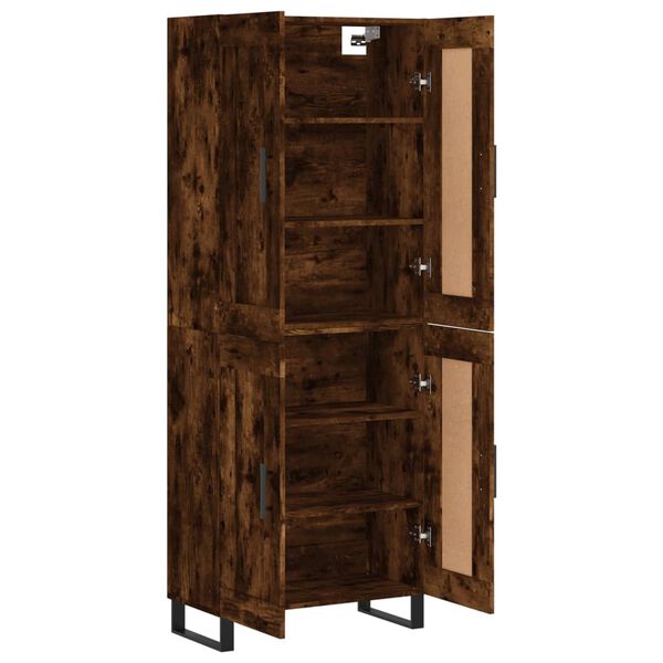 vidaXL k&otilde;rge kapp, suitsutatud tamm, 69,5 x 34 x 180 cm, tehispuit