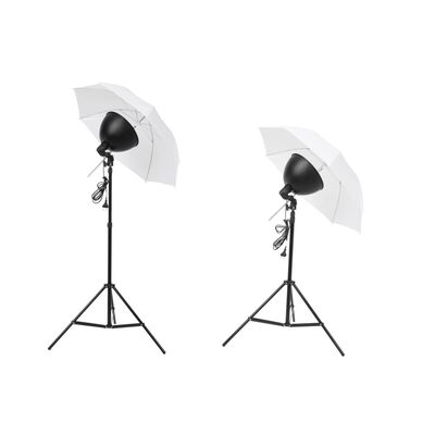 vidaXL stuudiovalgustite komplekt: vihmavarjud, lambivarjud ja statiivid