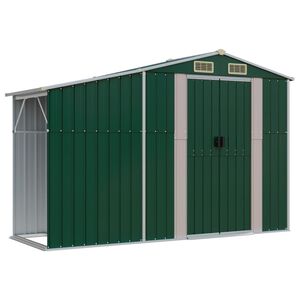 vidaXL aiakuur, roheline, 277 x 93 x 179 cm, tsingitud teras
