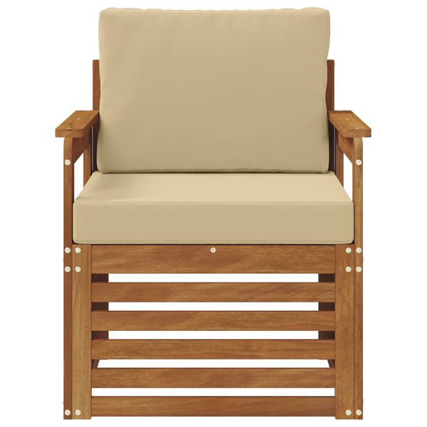 vidaXL V&auml;li diivanikomplekt Tugev akaatsiapuit ja pol&uuml;ester Neutraalne