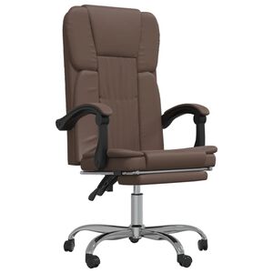 vidaXL reguleeritav kontoritool, pruun, kunstnahk