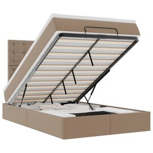 vidaXL Ottomani voodiraam madratsiga, cappuccino, 120x200cm, kunstnahk