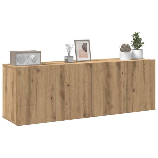 vidaXL seinale kinnitatavad telerikapid 2 tk, käsitöötamm, 60x30x41 cm