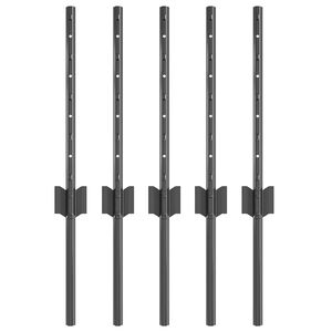 vidaXL Maatrikse posti 5 pcs Hall 80 cm Pulberv&auml;rvitud teras