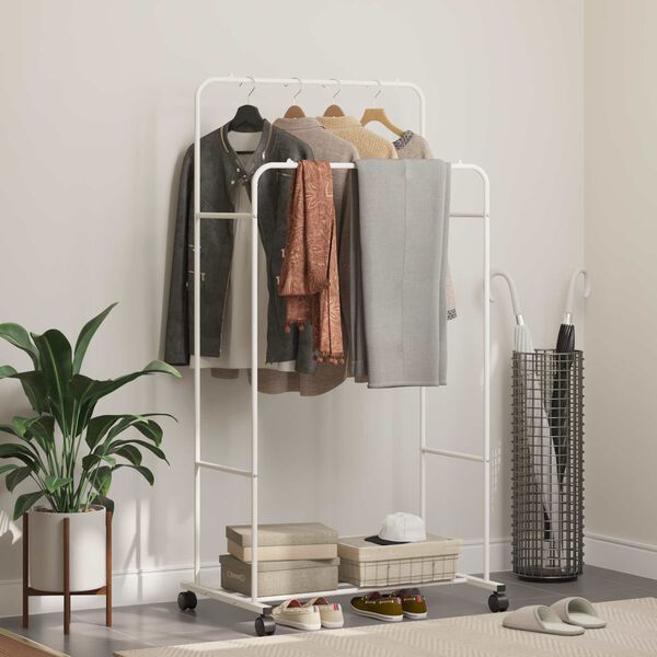 vidaXL Riidepuu &Uuml;ksv&auml;rviline Valge 80 x 53 x 156 cm