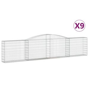 vidaXL kaarekujulised gabioonkorvid 9 tk, 400x30x80/100 cm, raud