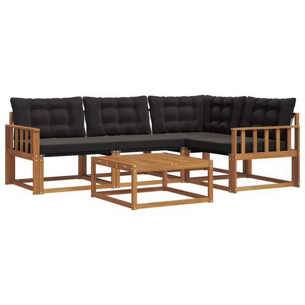 vidaXL V&auml;li diivanikomplekt padjaga 5 pcs Looduslik ja must