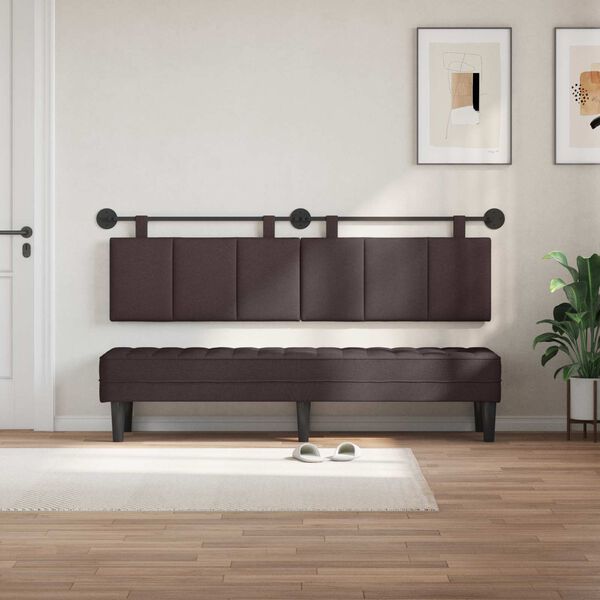 vidaXL Rippuv Peatoe Triibuline Tume pruun 170 x 55 x 5 cm kangas