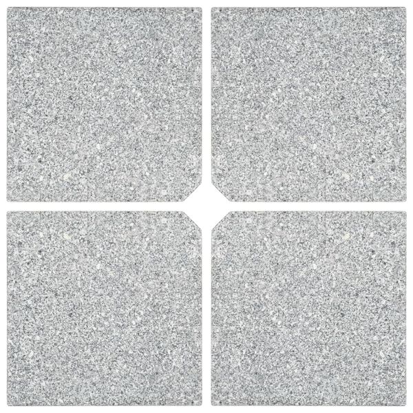 vidaXL päevavarju raskusplaadid, 4 tk, hall graniit, kandiline, 100 kg