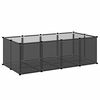 vidaXL v&auml;ikelooma aedik must, 144 x 74 x 46,5 cm, PP ja teras