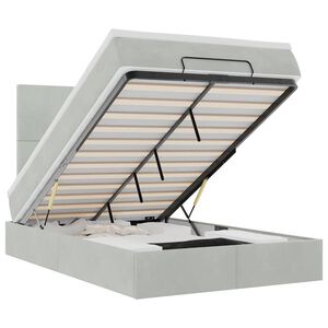 vidaXL Ottomani voodiraam madratsitega, helehall, 120x200cm, samet