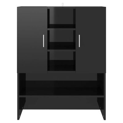 vidaXL pesumasinakapp, kõrgläikega must