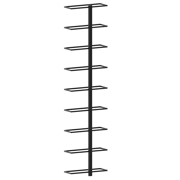 vidaXL seinale kinnitatav veiniriiul 9 pudelile, must raud