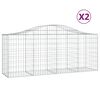 vidaXL kaarekujulised gabioonkorvid 2, 200x50x80/100 cm tsingitud raud