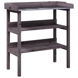 vidaXL riiulitega taimelaud, hall, 78 x 38 x 82,5 cm, nulupuit