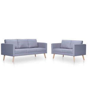 vidaXL 2- ja 3-kohaline kangast diivan, helehall