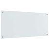 vidaXL K&ouml;gi Splashback Valge 110 x 50 x 0,6 cm karastatud klaas
