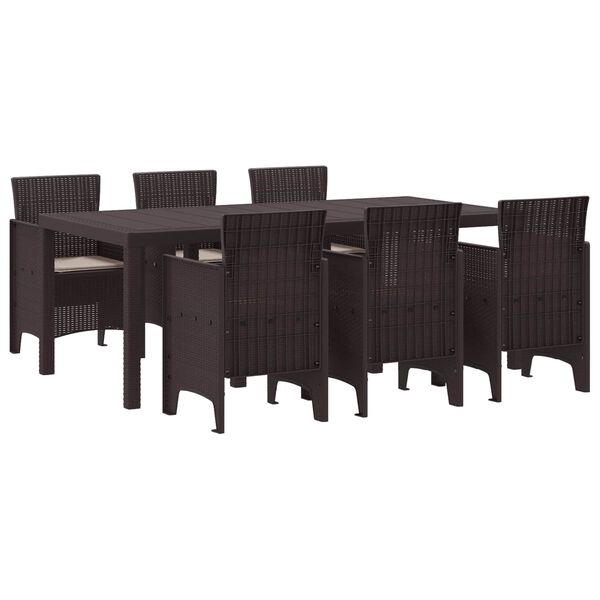 vidaXL Aia s&ouml;&ouml;gilaudade komplekt 7 pcs Pruun Polt rattan