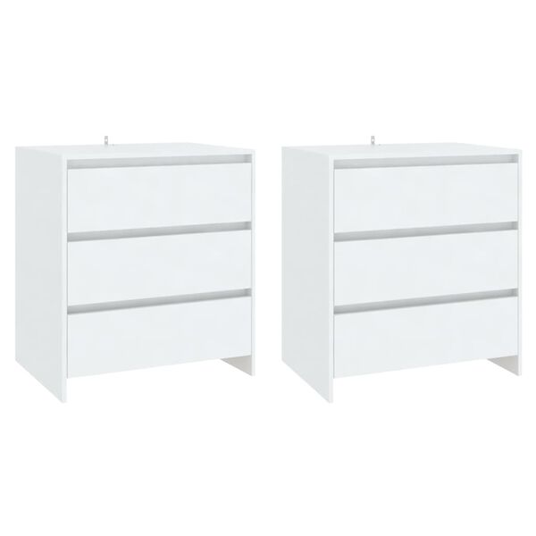 vidaXL 3-osaline puhvetkapp, valge, tehispuit