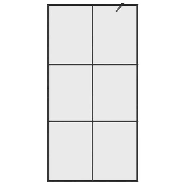 vidaXL dušinurga sein, läbipaistev ESG-klaas, 100x195 cm, must