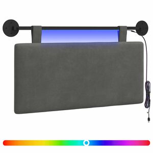vidaXL Rippuv voodipeats LED-valgustusega Tumehall Korter kangas