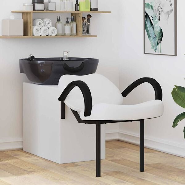 vidaXL Šampooni tool Valge ja must 63 x 141 x 92 cm PVC