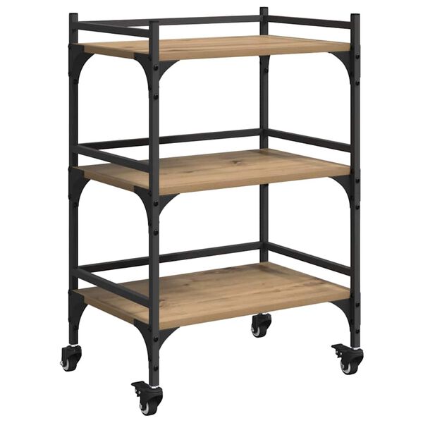 vidaXL Köögikäru Käsitööpuu 50 x 35 x 75.5 cm Tehispuit