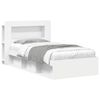 vidaXL Voodiraam ladustamisega peaga Valge 90 x 190 cm Tehispuit