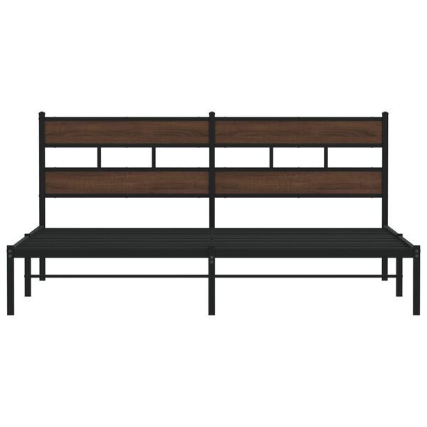 vidaXL peatsiga voodiraam, ilma madratsita, pruun tamm, 200x200 cm