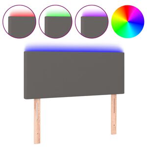 vidaXL LED-voodipeats, hall, 100x5x78/88 cm, kunstnahk