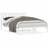 vidaXL metallist voodiraam peatsiga, valge, 140x190 cm