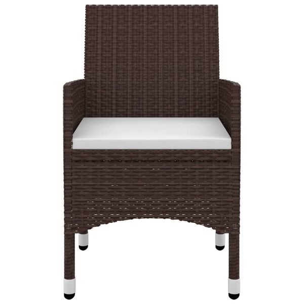 vidaXL 5-osaline aiam&ouml;&ouml;bli komplekt patjadega, pol&uuml;rotang ja klaas