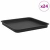 vidaXL Ruudu kujuline lille alus 24 pcs Must 36 x 36 x 2.5 cm