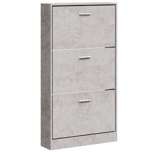 vidaXL jalatsikapp, betoonhall, 59 x 17 x 108 cm, tehispuit