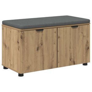 vidaXL Hallipink padjaga riiuliga uksega K&auml;sit&ouml;&ouml; Tamm 80 x 38 x 46 cm