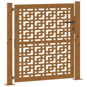 vidaXL aiavärav 100 x 100 cm ilmastikukindlast terasest ristikujulise mustriga