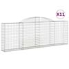 vidaXL kaarekujulised gabioonkorvid 11 tk, 300x30x100/120 cm, raud