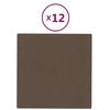vidaXL seinapaneelid 12 tk, pruun, 30 x 30 cm, kangas, 1,08 m&sup2;