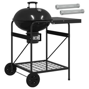vidaXL S&uuml;si grill suitsetaja torudega 91 x 71 x 107 cm Teras Must