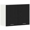 vidaXL Seinakapp riiuliga Lyon Must tamm 80 x 31 x 60 cm Tehispuit